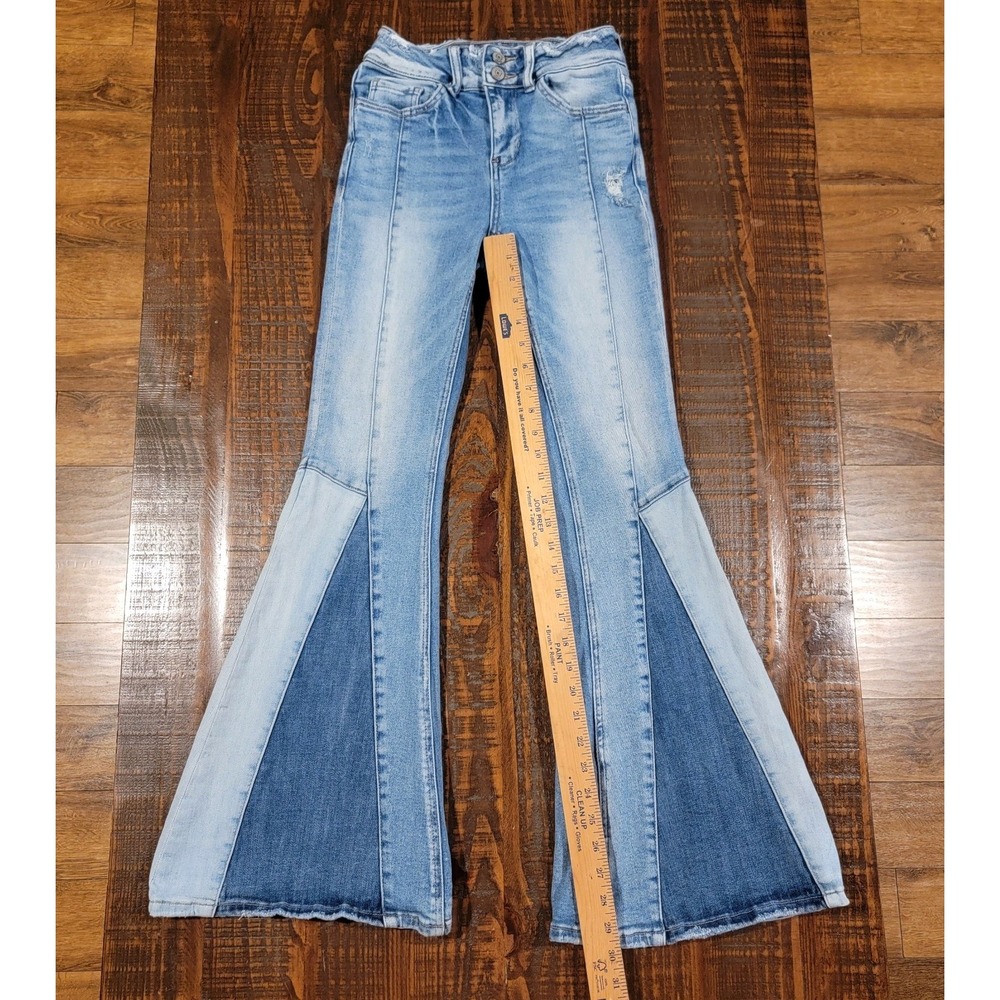 Bridge by Gly Jeans High Rise Super Flare Patchwork Womens Denim 24Γ30 BG5787R
